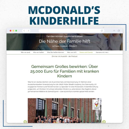 McDonalds Kinderhilfe unterstützt von Ulrich Müller